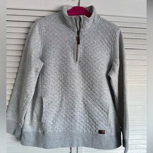 LL Bean Grey Quilted 1/4 Zip Top